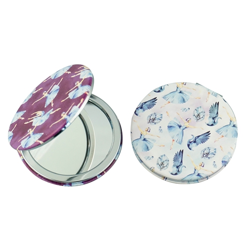 Custom Printed 70mm Round PU Leather Compact Mirror - view 10