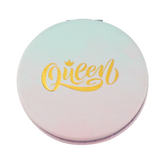 Gold Foil 70mm Round PU Leather Compact Mirror - view 8