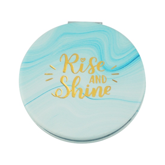 Gold Foil 70mm Round PU Leather Compact Mirror - view 9