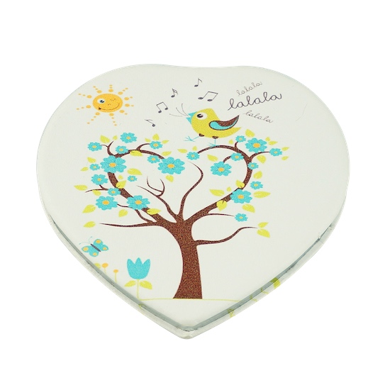 Custom Printed 70mm Heart PU Leather Compact Mirror - view 2