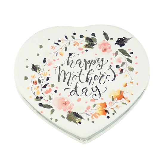 Custom Printed 70mm Heart PU Leather Compact Mirror - view 3