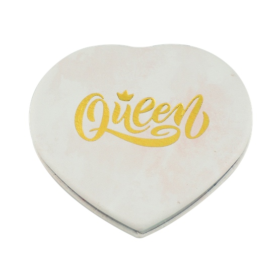 Custom Printed 70mm Heart PU Leather Compact Mirror - view 11