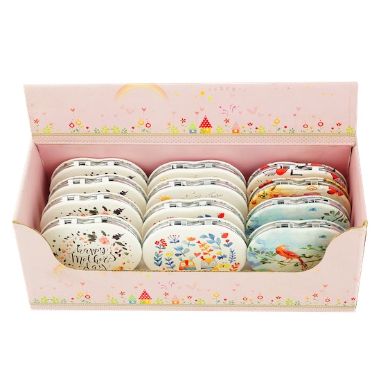 Custom Printed 70mm Heart PU Leather Compact Mirror - view 14