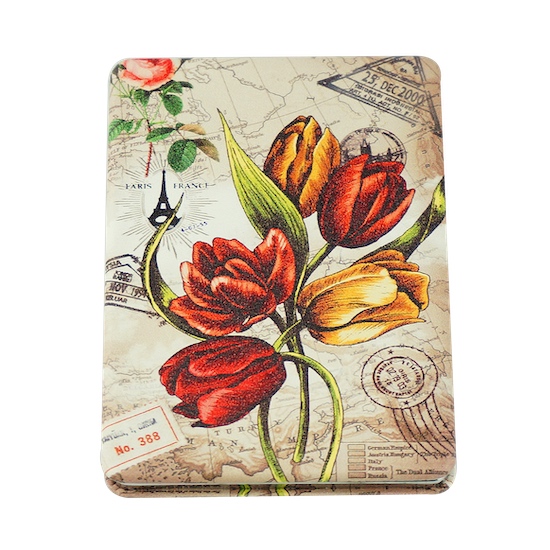 Custom Printed 85 × 60mm Rectangular PU Leather Compact Mirror - view 2