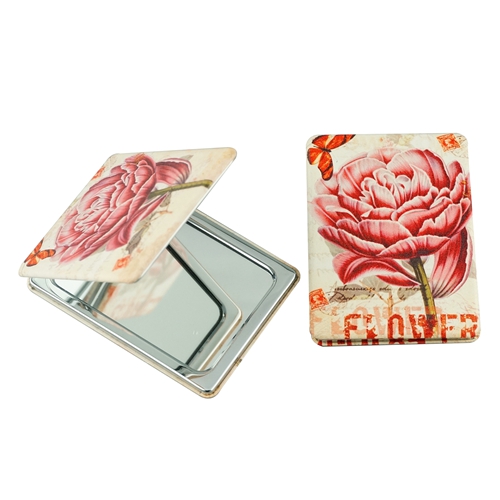Custom Printed 85 × 60mm Rectangular PU Leather Compact Mirror - view 27