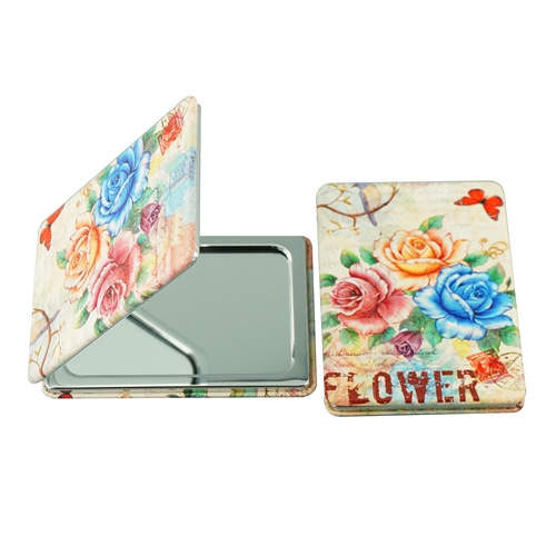 Custom Printed 85 × 60mm Rectangular PU Leather Compact Mirror - view 26