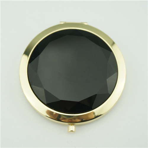Gold Amethyst Crystal Compact Mirror - view 3