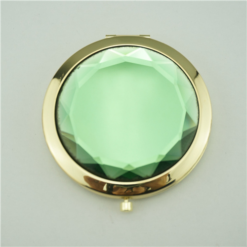 Gold Amethyst Crystal Compact Mirror - view 2