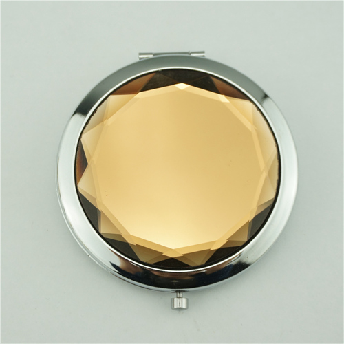 Gold Amethyst Crystal Compact Mirror - view 5