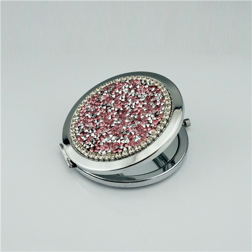 Pink Crushed Crystal Compact Mirror - view 2