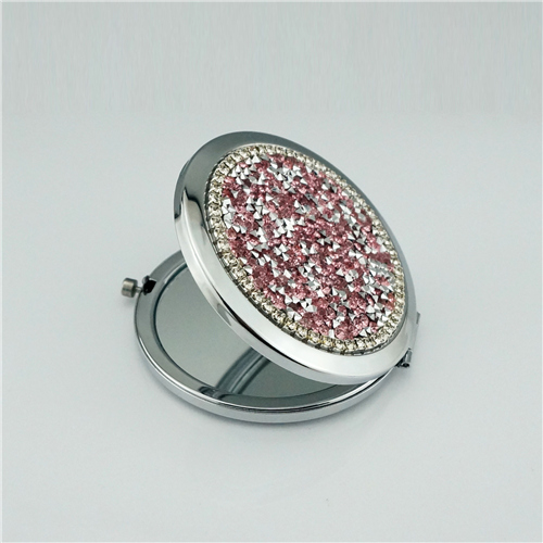 Pink Crushed Crystal Compact Mirror - view 3