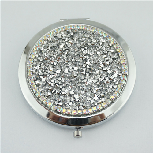 Pink Crushed Crystal Compact Mirror - view 8