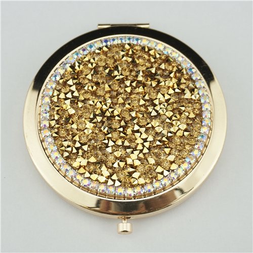 Pink Crushed Crystal Compact Mirror - view 7