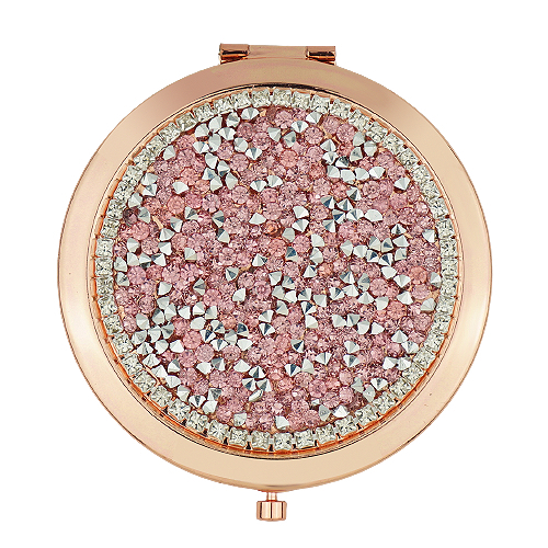 Pink Crushed Crystal Compact Mirror - view 9