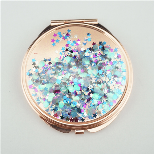 Silver Floating Glitter Compact Mirror - view 2