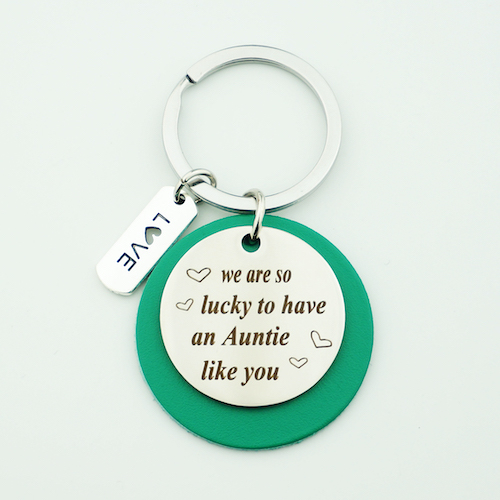 Personalized Round Stainless Steel Message Keychain