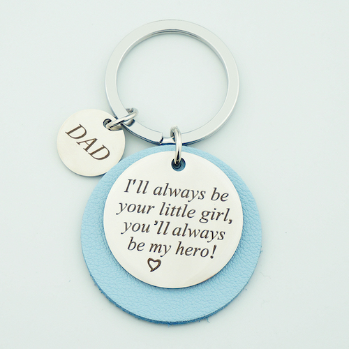Personalized Round Stainless Steel Message Keychain - view 7