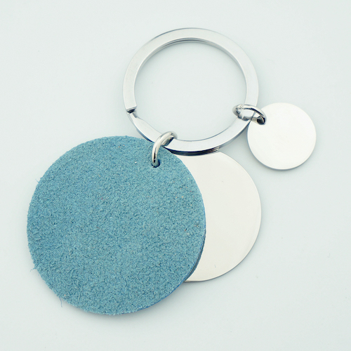 Personalized Round Stainless Steel Message Keychain - view 8