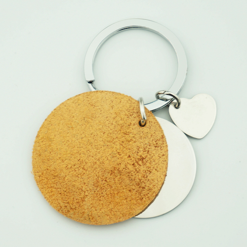 Personalized Round Stainless Steel Message Keychain - view 10