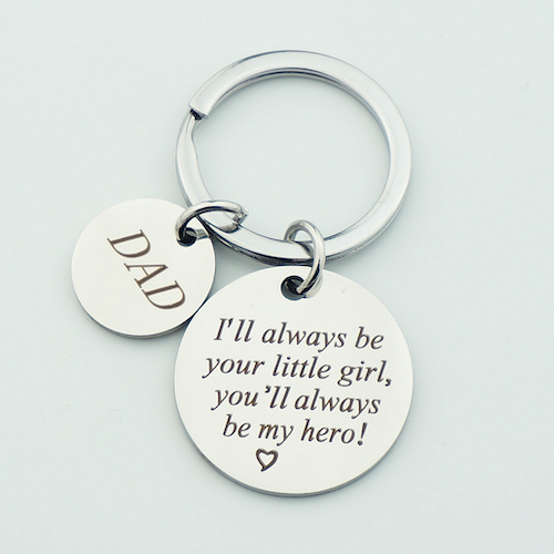 Personalized Round Stainless Steel Message Keychain - view 15