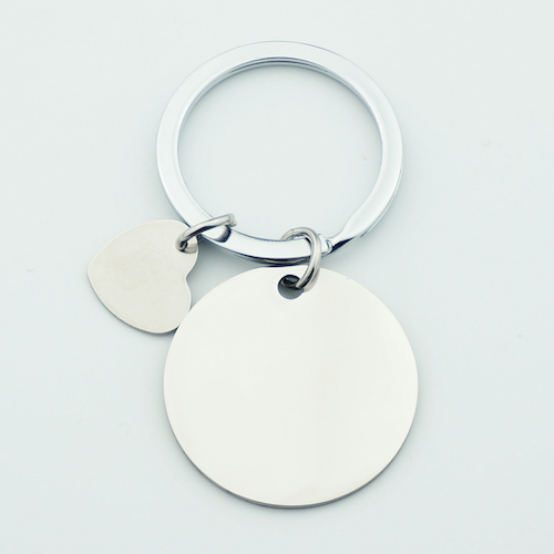 Personalized Round Stainless Steel Message Keychain - view 14