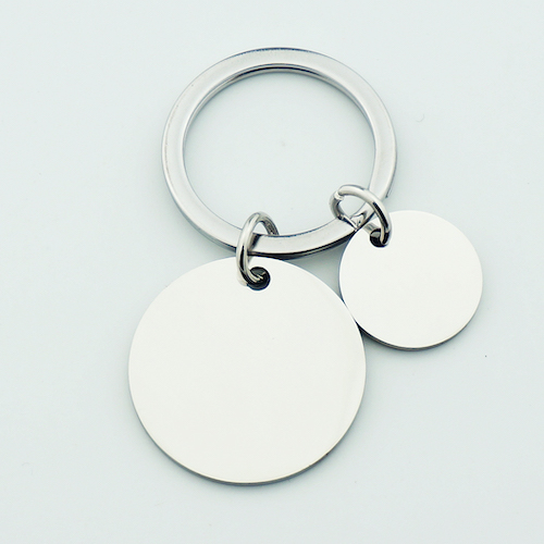 Personalized Round Stainless Steel Message Keychain - view 16