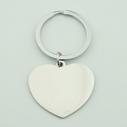 Personalized Heart Stainless Steel Message Keychain - view 6