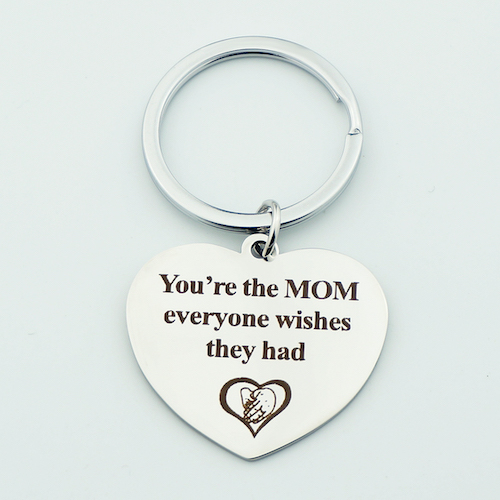Personalized Heart Stainless Steel Message Keychain - view 5