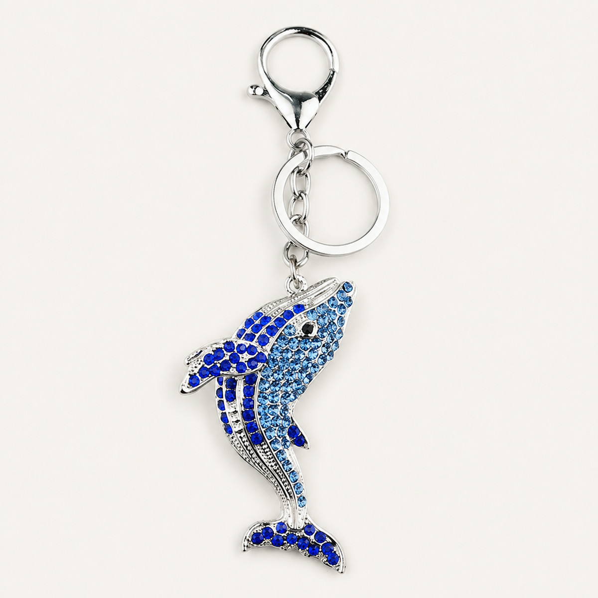 Blue Crystal Dolphin Keychain