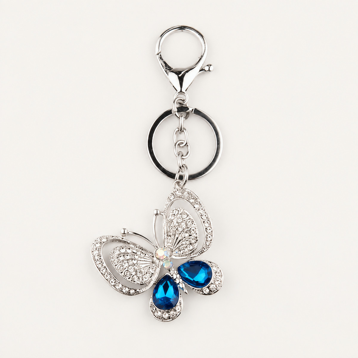 Blue Crystal Butterfly Keychain