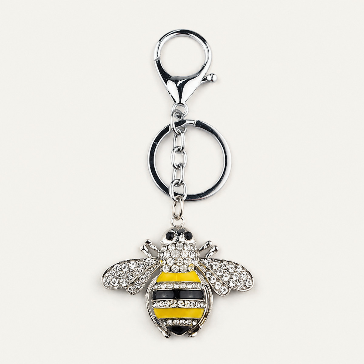 Black and Yellow Crystal Bee Keychain