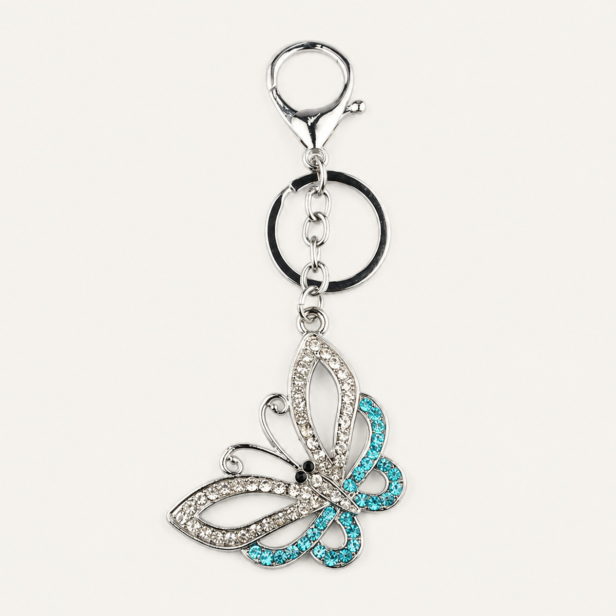 Turquoise Double Butterfly Keychain