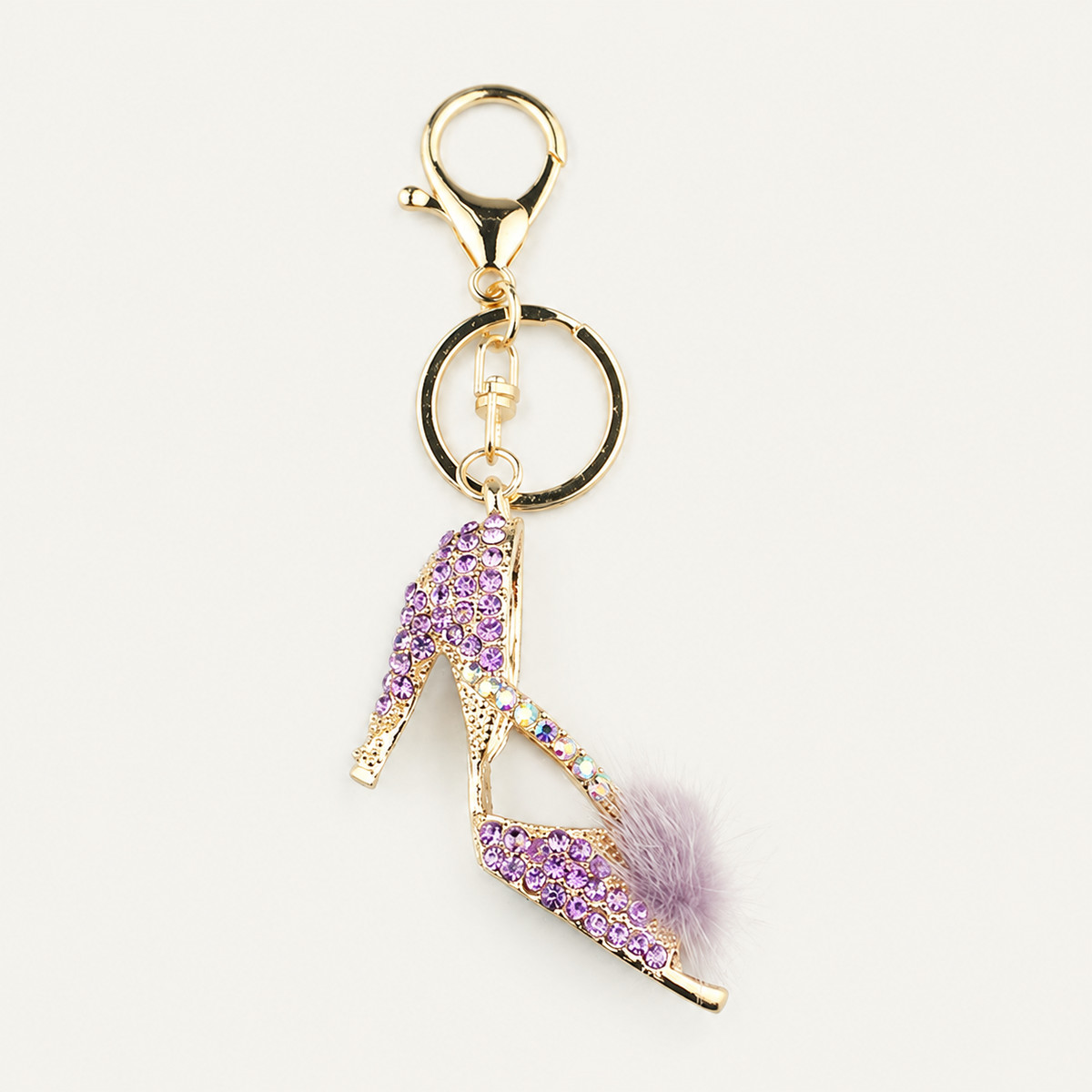 Purple Crystal High Heel Keychain