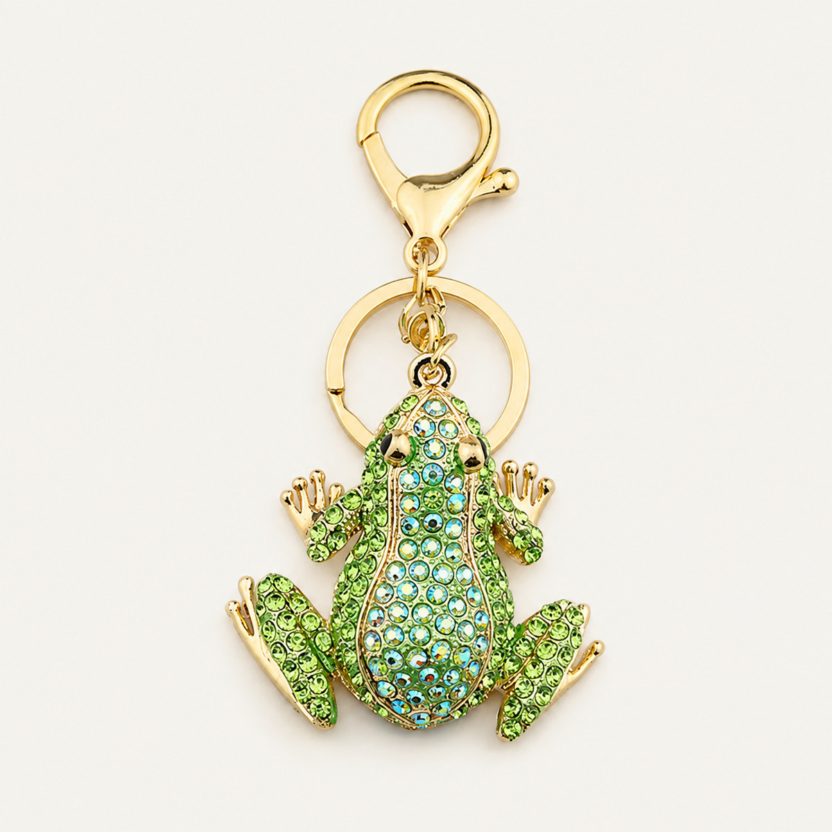 Dimensional Crystal Frog Metal Keychain