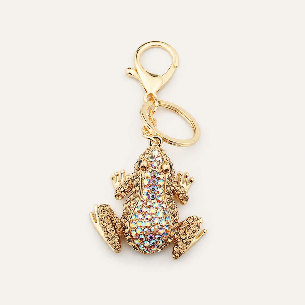 Dimensional Crystal Frog Metal Keychain - view 2