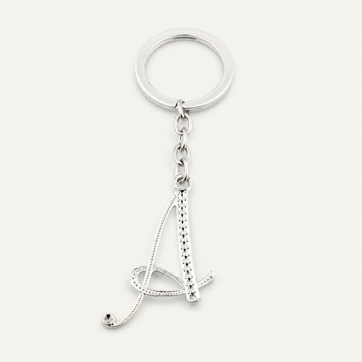 Crystal Script Initial Metal Keychain - view 4