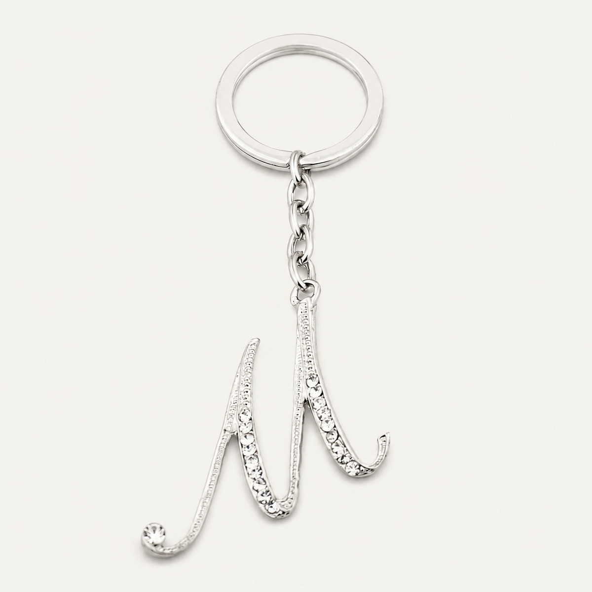 Crystal Script Initial Metal Keychain - view 9