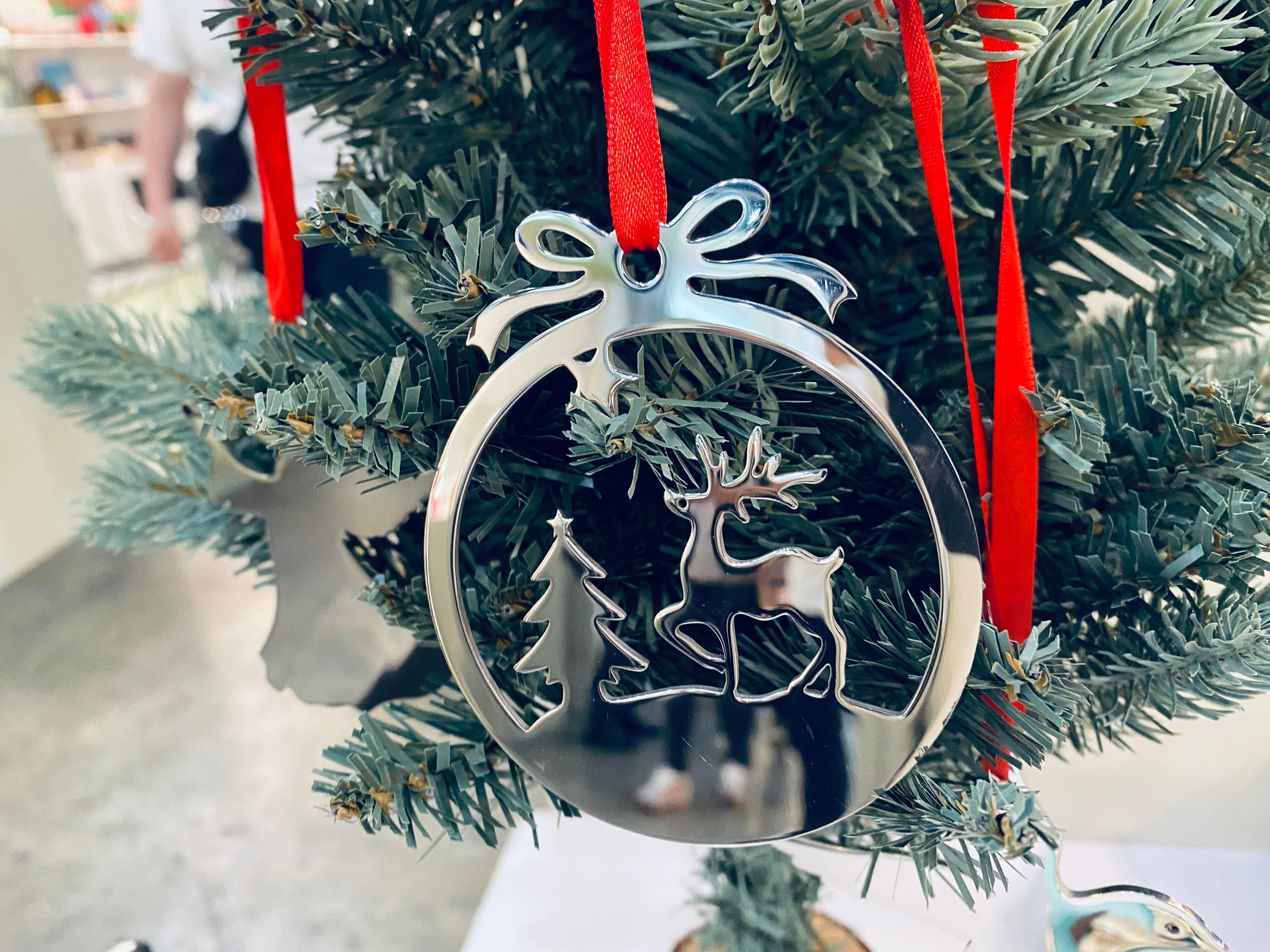 Reindeer and Tree Cutout Christmas Ornament - view 3