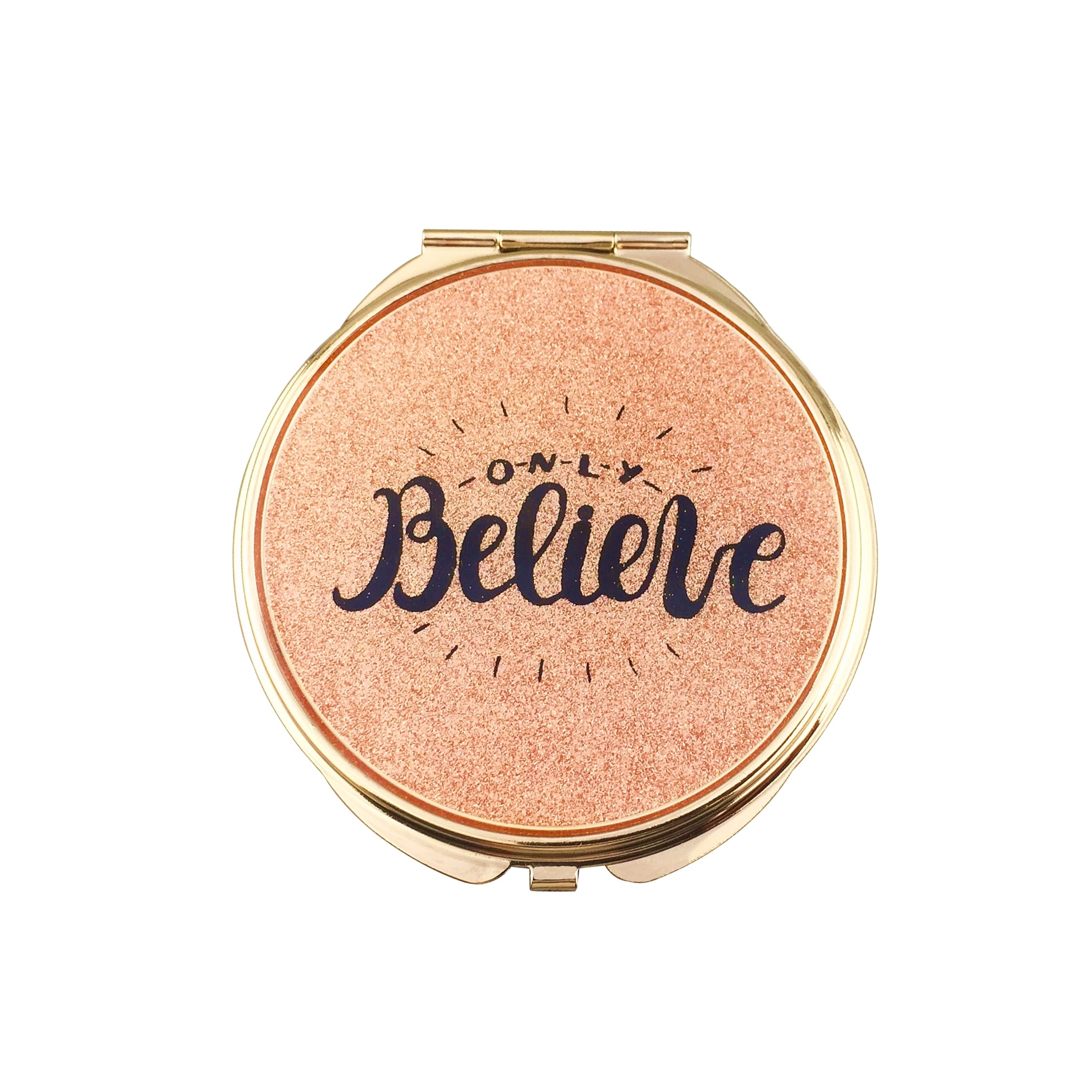 Only Believe Glitter Epoxy Compact Mirror - view 2