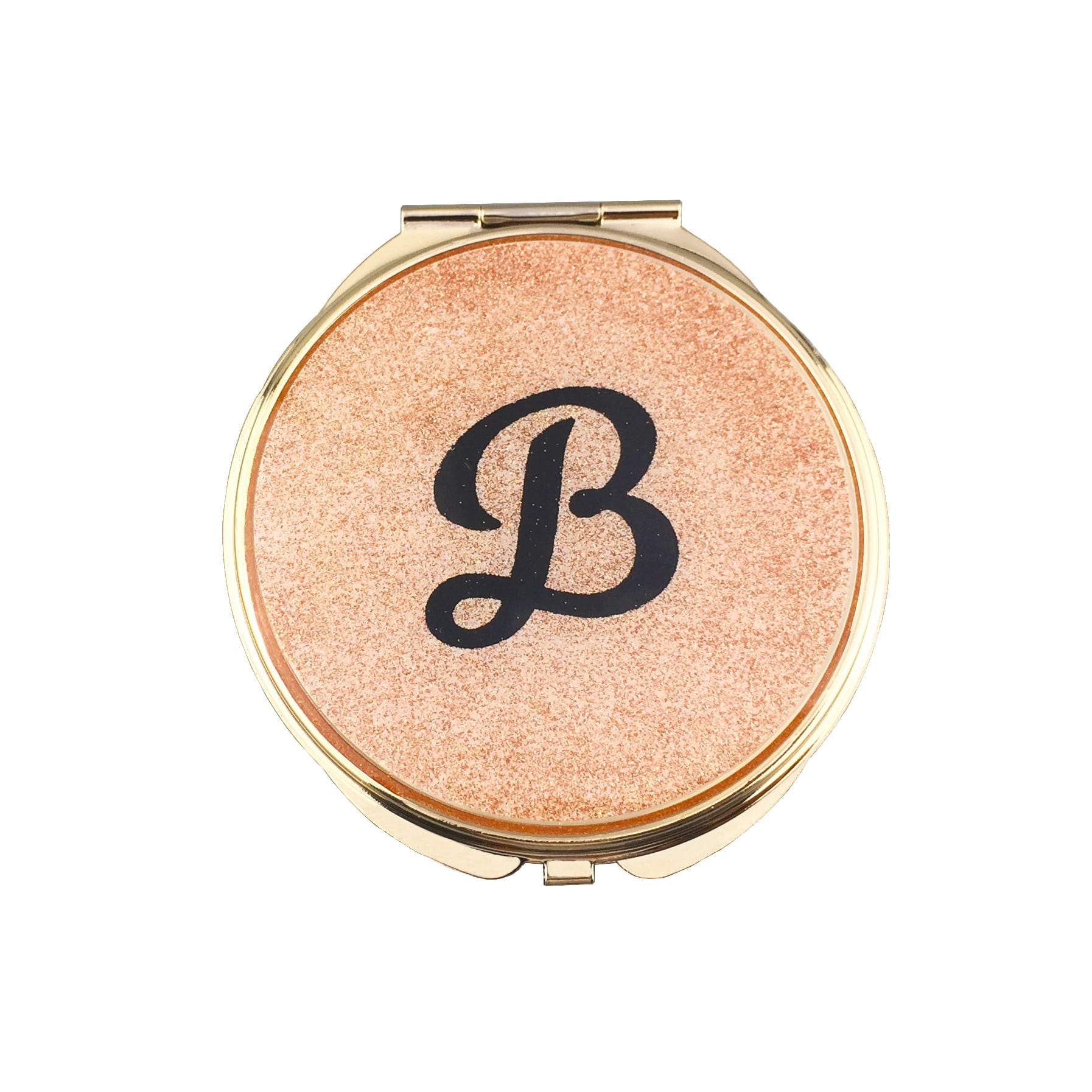 Monogram B Glitter Epoxy Compact Mirror - view 3
