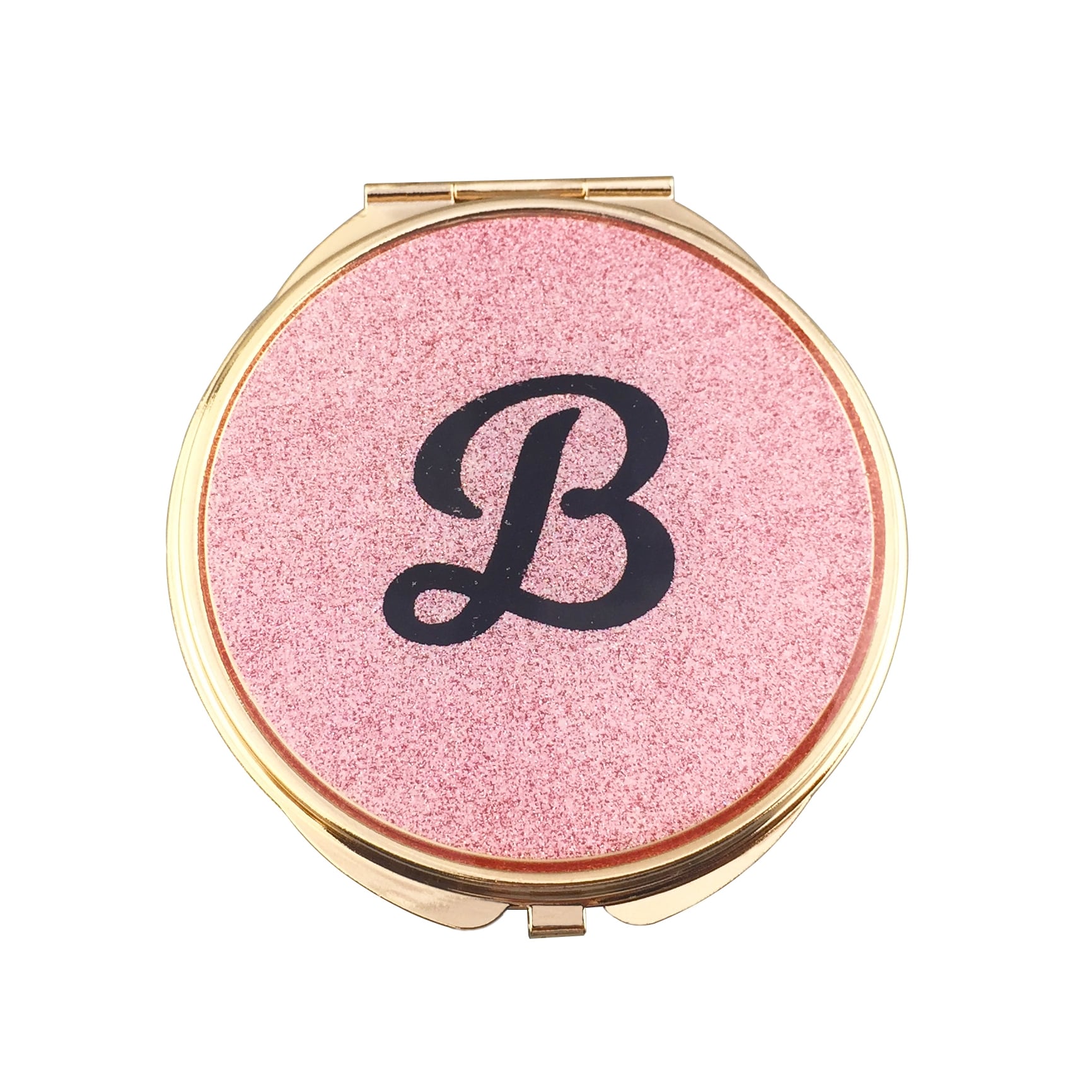 Monogram B Glitter Epoxy Compact Mirror - view 2