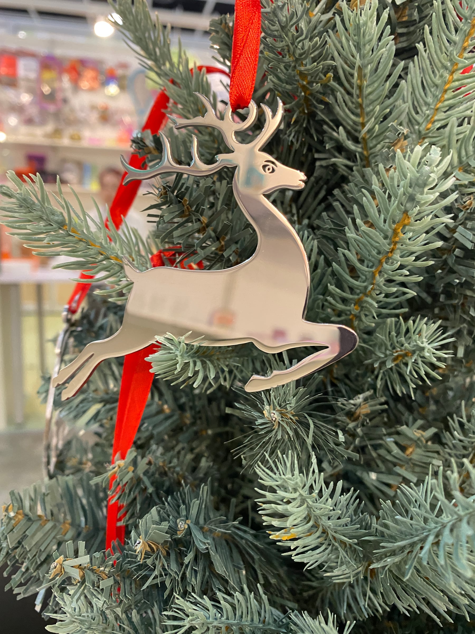 Custom Engraved Leaping Reindeer Ornament - view 3