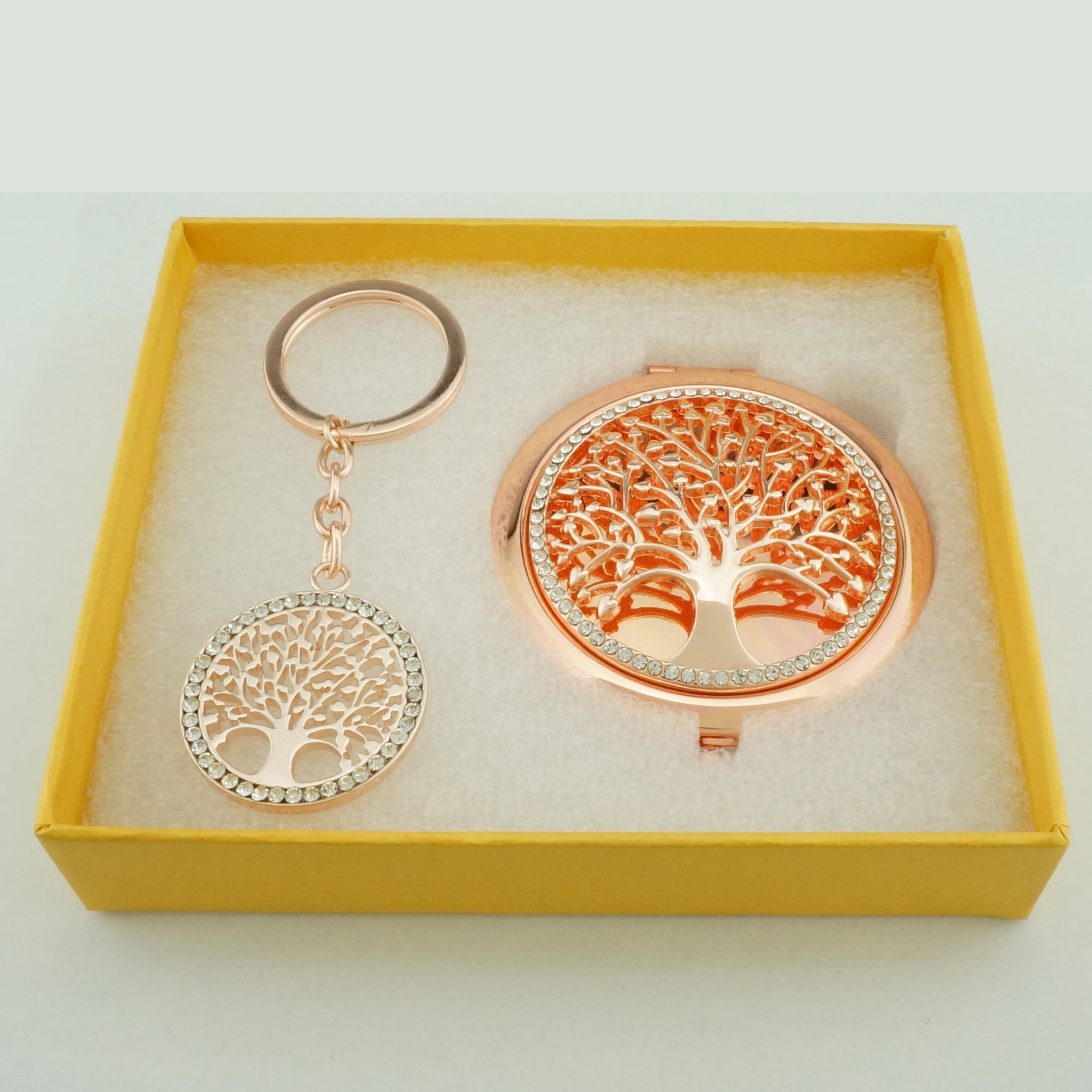 Gold Tree of Life Compact Mirror & Bag Charm Set - view 4