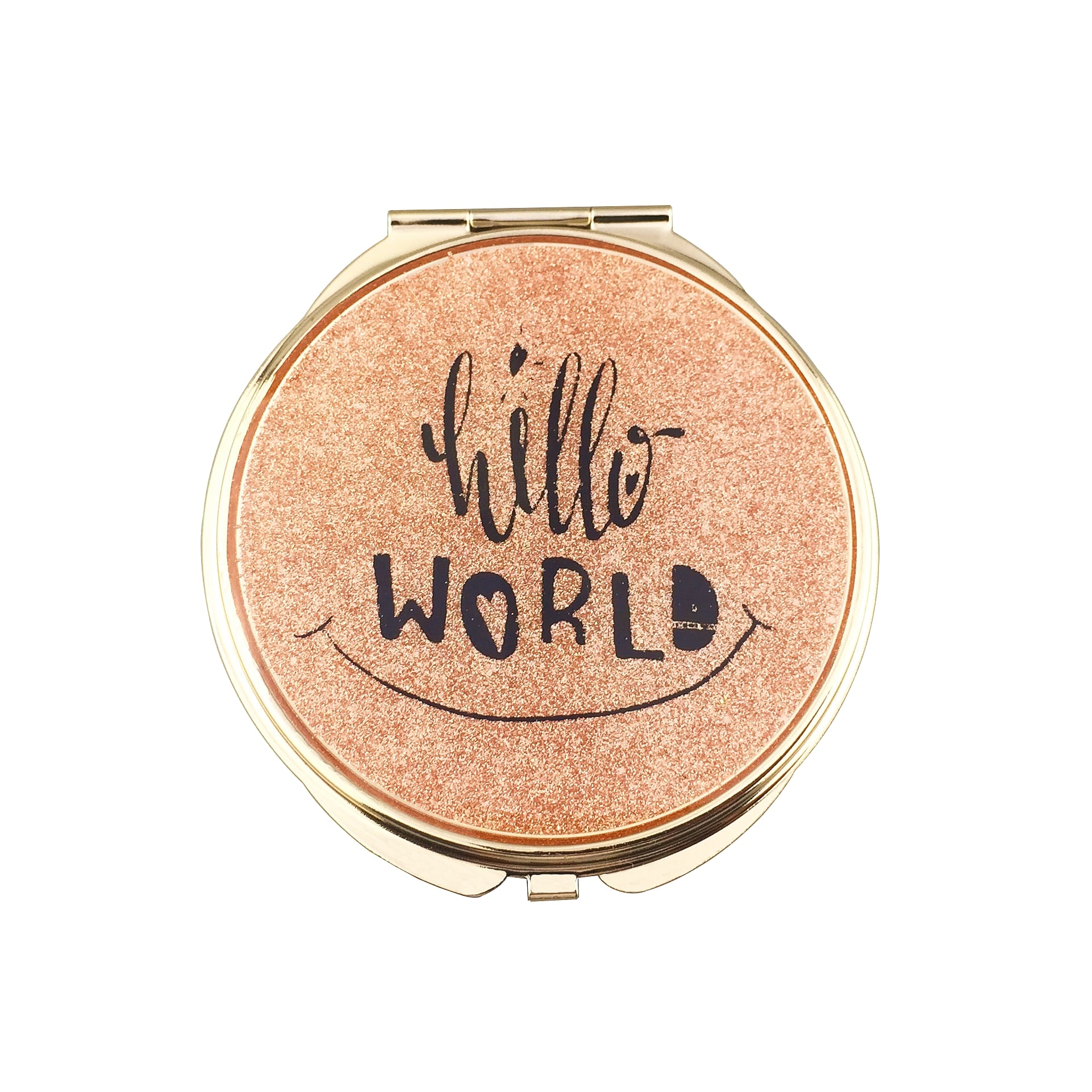 Hello World Glitter Epoxy Compact Mirror - view 2