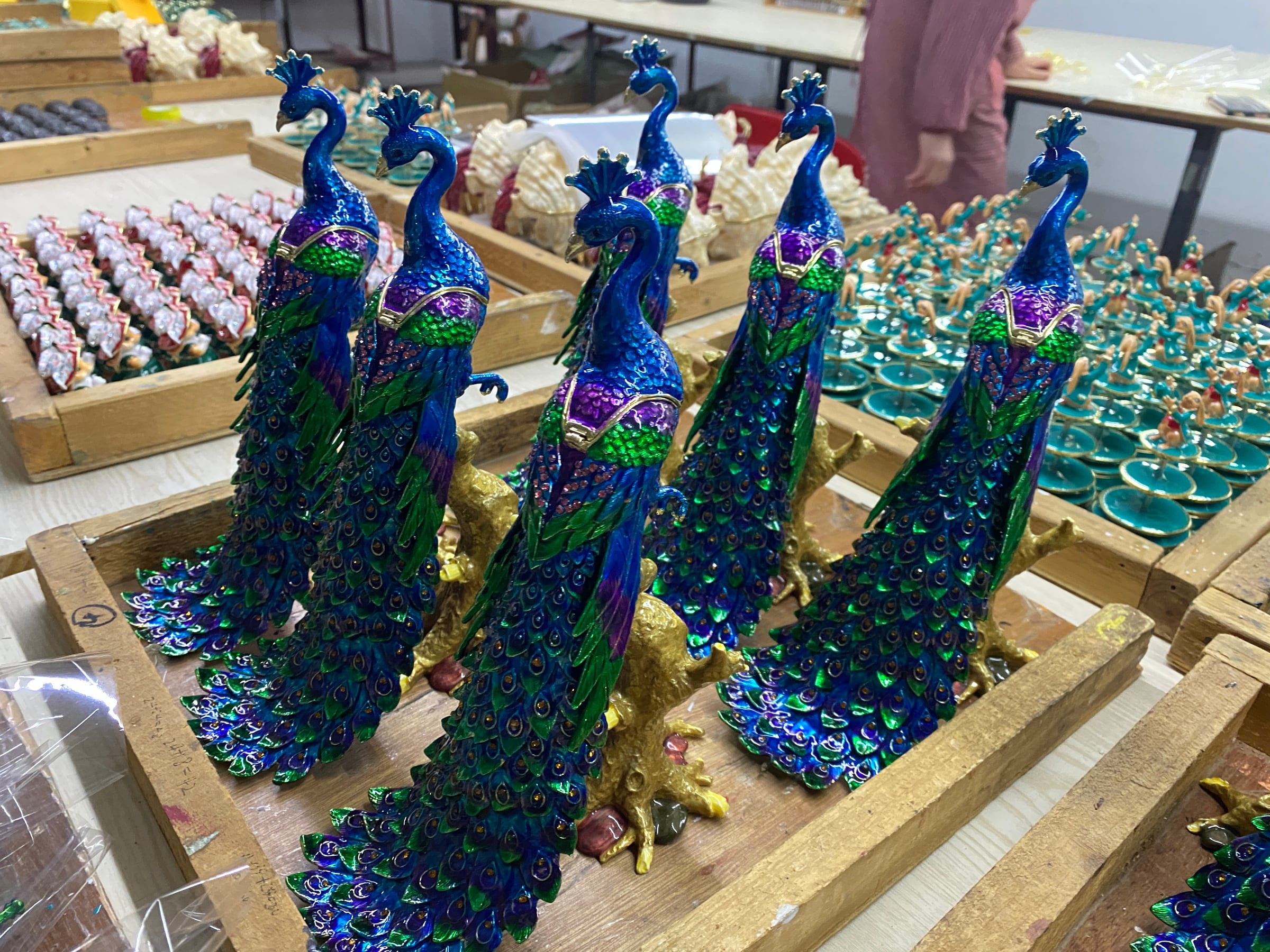 Custom Size Peacock Trinket Box