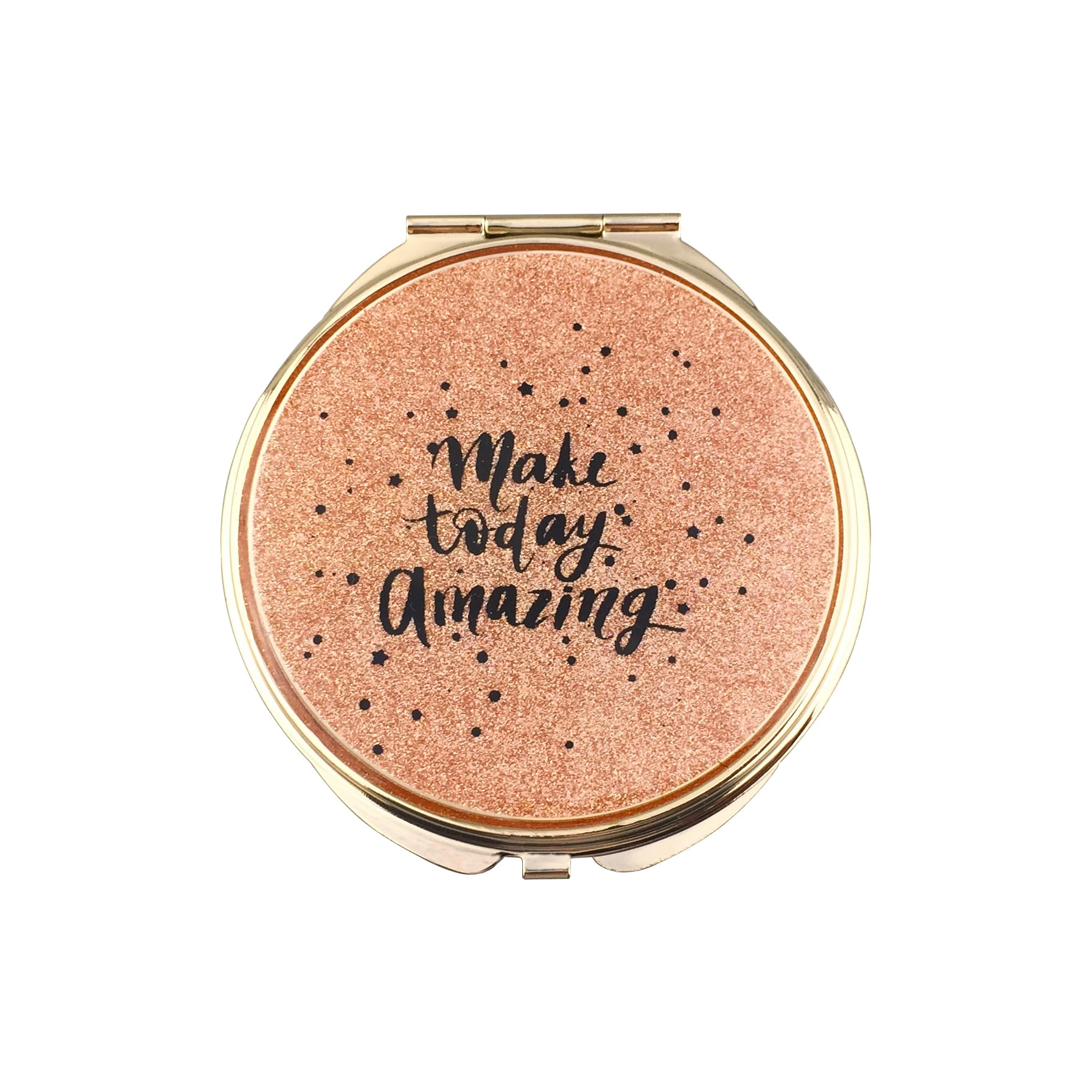 Make Today Amazing Glitter Epoxy Compact Mirror - view 2