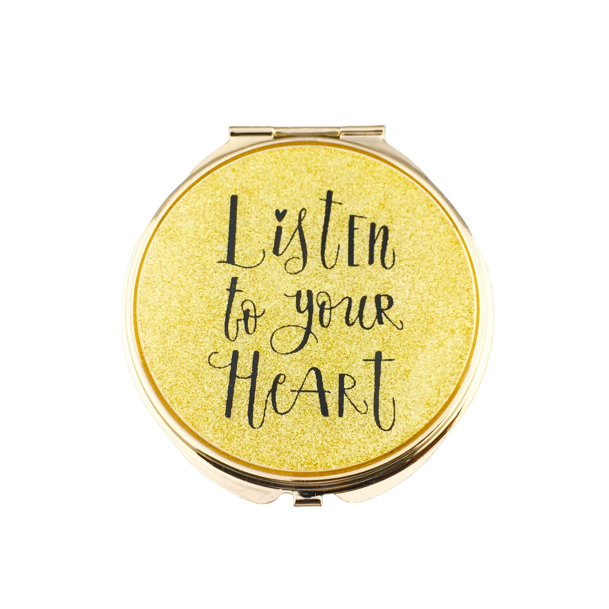 Listen to Your Heart Glitter Epoxy Compact Mirror - view 2