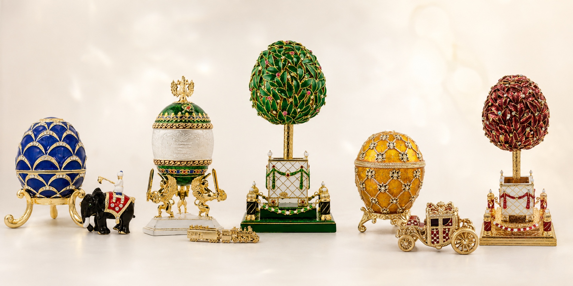 Classic royal and artistic Faberge-style egg collection