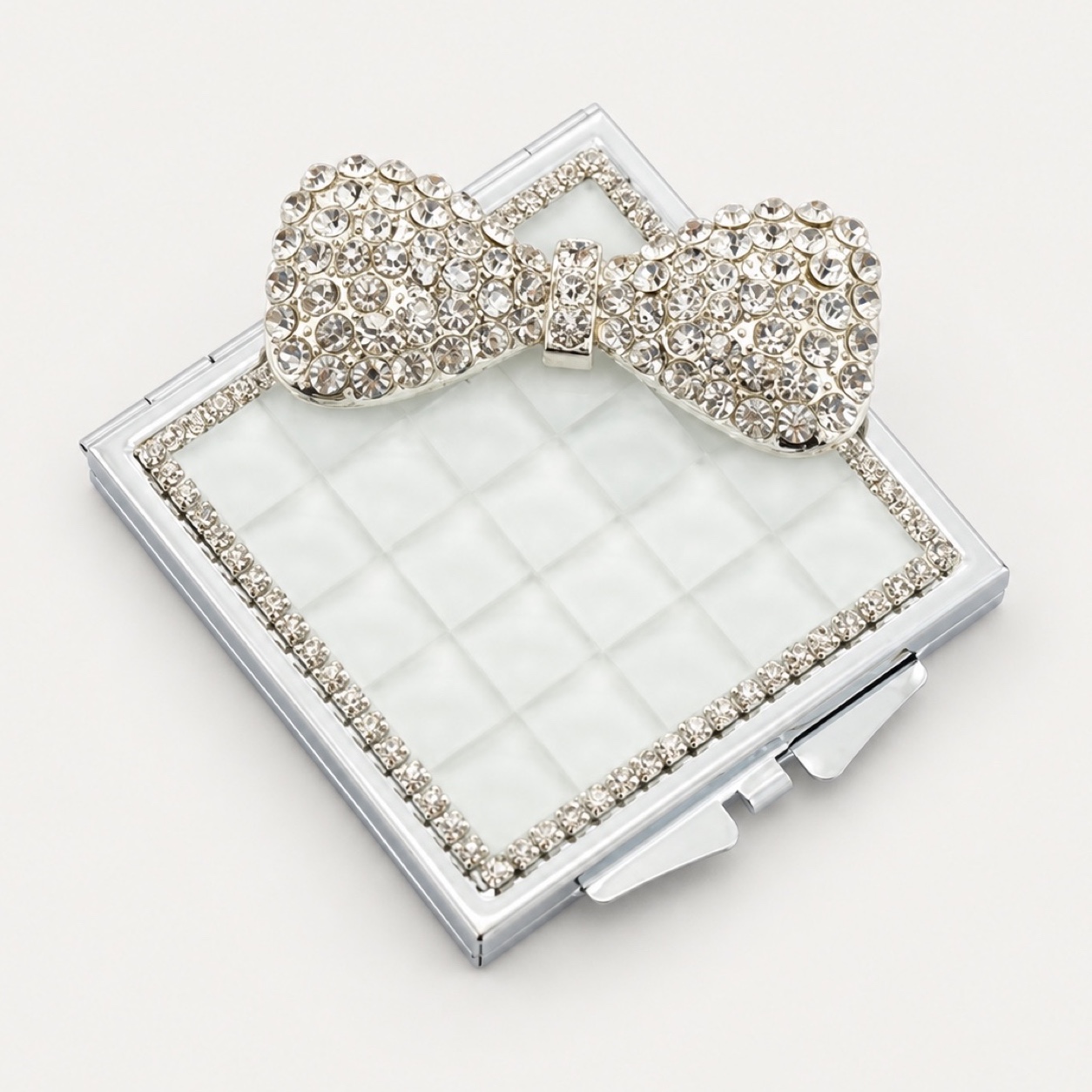 Rhinestone Bow Compact Mirror