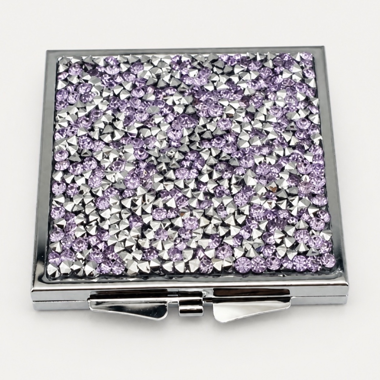 Purple Crushed Crystal Compact Mirror